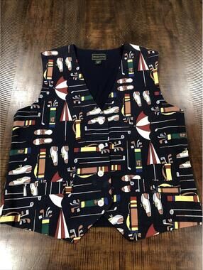 Vtg Khaki Club‎ Women’s Golfing Vest Golf Shoes Golf Clubs Sz 12